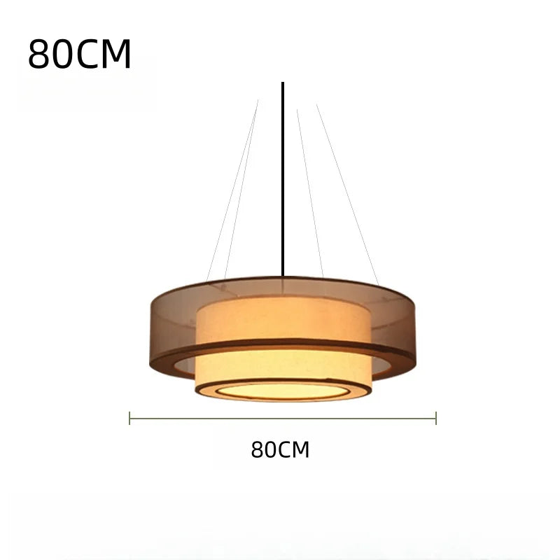 Lámpara colgante LED de seda de tela de lujo estilo chino moderno para alojamiento familiar, lámpara forjada para vestíbulo de hotel, decoración del hogar, candelabro