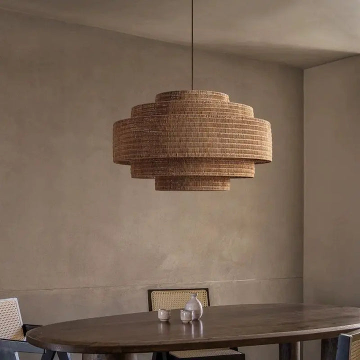 Lámparas colgantes japonesas Wabi Sabi para sala de estar, comedor, alojamiento familiar, hotel, restaurante, salón de té, lámparas tejidas de ratán.