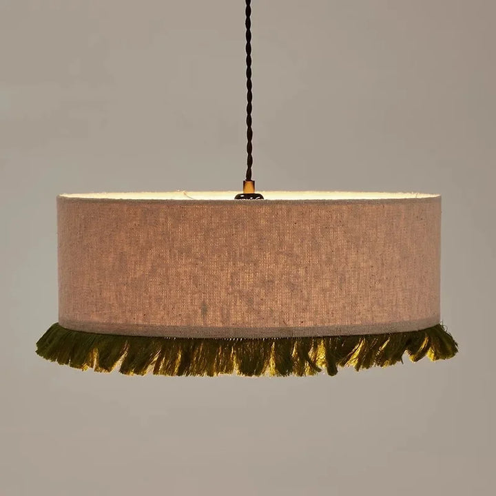 Lámpara colgante con borlas para sala de estar, dormitorio, tela japonesa, estilo vintage, para restaurante, tienda, luz de ambiente, lustre