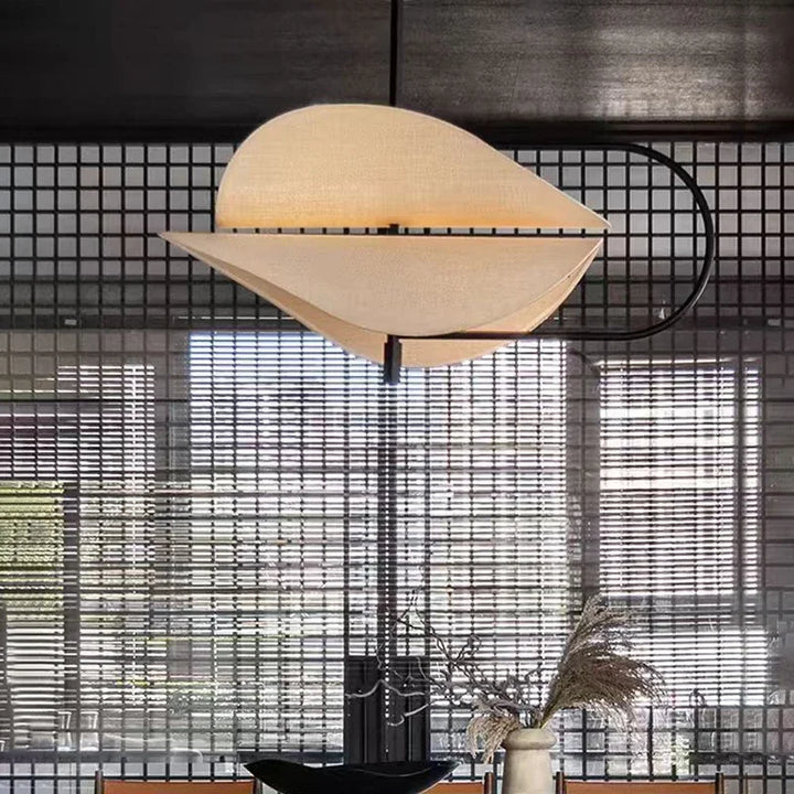Lámpara de araña LED de tela nórdica para sala de estar, comedor, dormitorio, decoración del hogar, lámpara colgante, accesorios de iluminación interior, estilo japonés moderno.