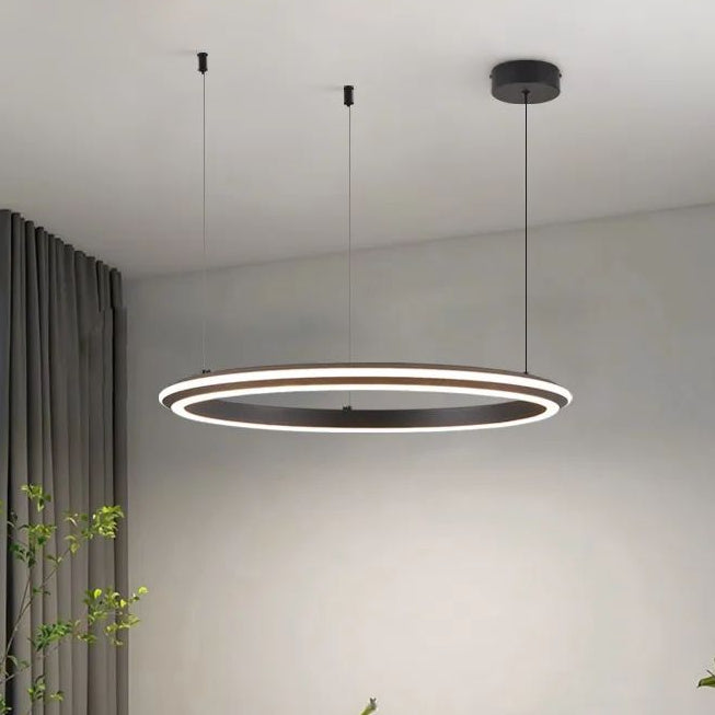 Lámpara de araña moderna y sencilla para sala de estar, con anillo LED, para dormitorio principal, bar, isla, mesa, restaurante, luces colgantes para cocina
