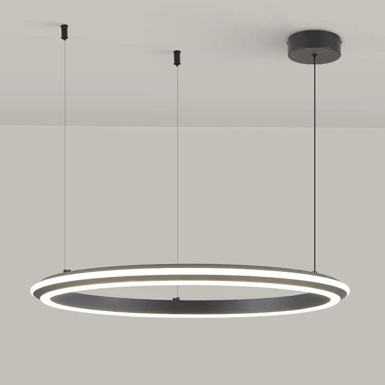Lámpara de araña moderna y sencilla para sala de estar, con anillo LED, para dormitorio principal, bar, isla, mesa, restaurante, luces colgantes para cocina