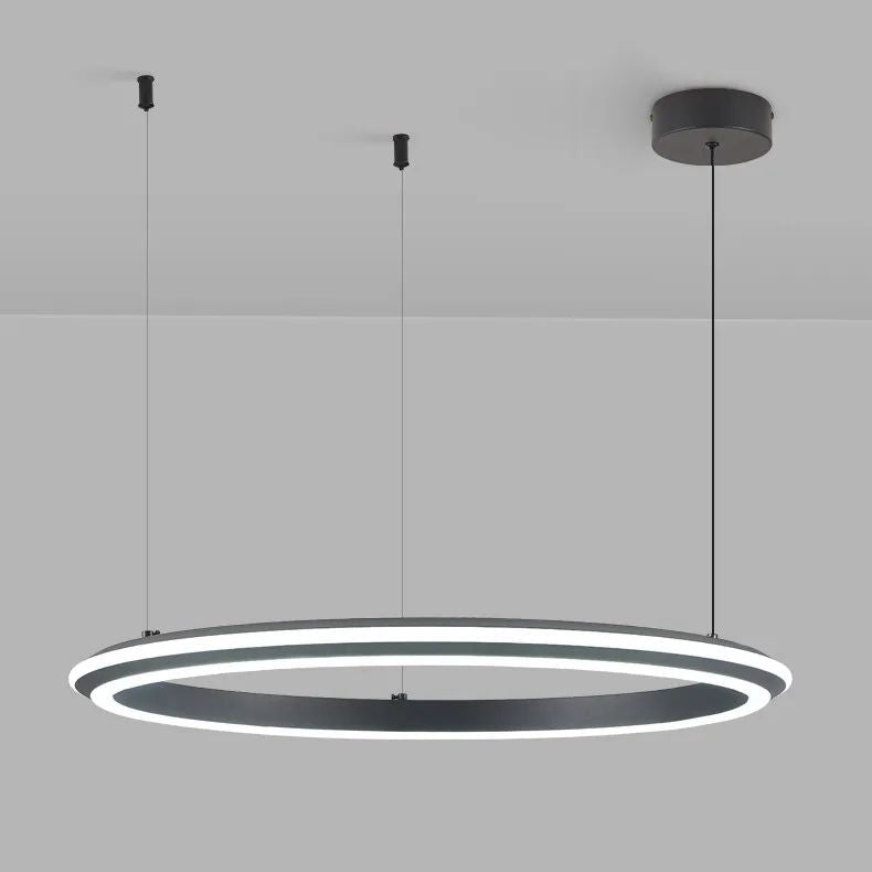 Lámpara de araña moderna y sencilla para sala de estar, con anillo LED, para dormitorio principal, bar, isla, mesa, restaurante, luces colgantes para cocina