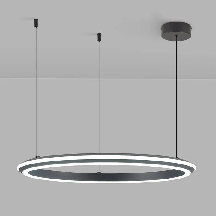 Lámpara de araña moderna y sencilla para sala de estar, con anillo LED, para dormitorio principal, bar, isla, mesa, restaurante, luces colgantes para cocina