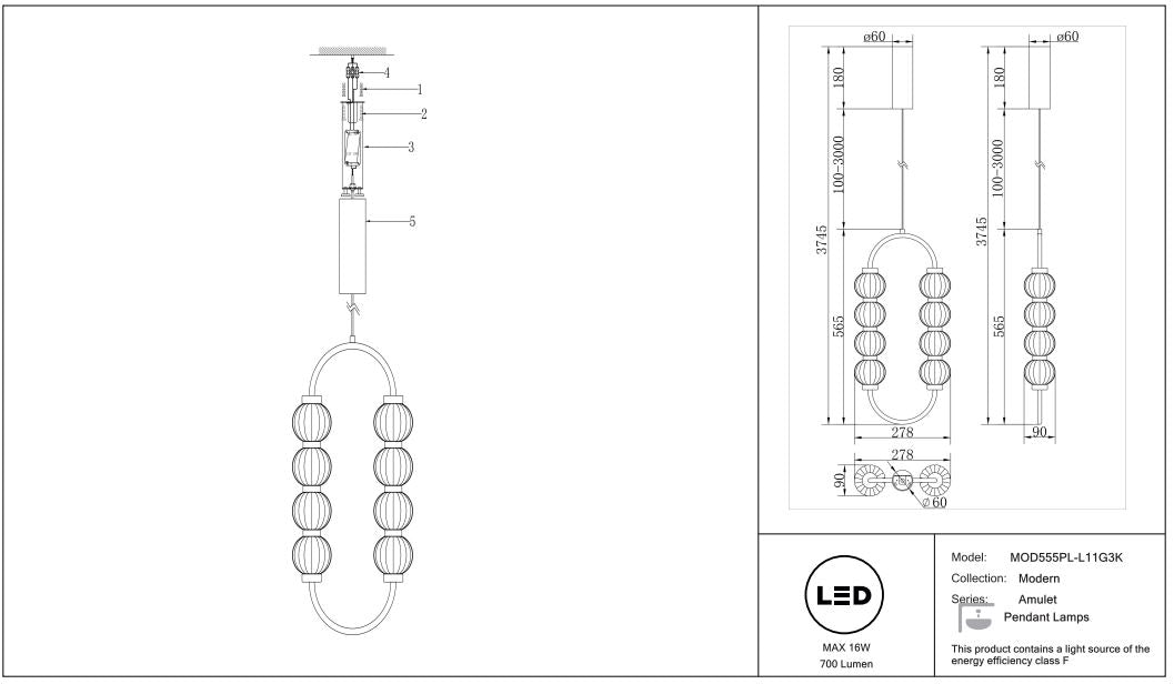 Schéma d'installation du luminaire