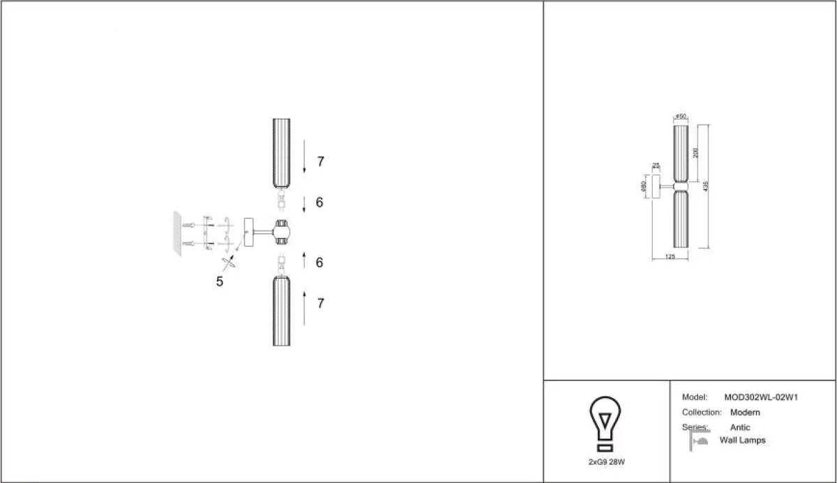 Schéma d'installation du luminaire