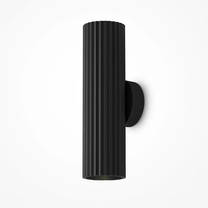 Applique murale cylindre cannelé noire double flux modèle calipso avec design moderne et finition ribbed