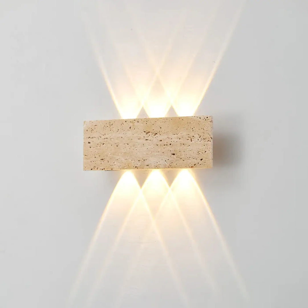 Applique d’extérieur moderne en pierre naturelle beige élégante