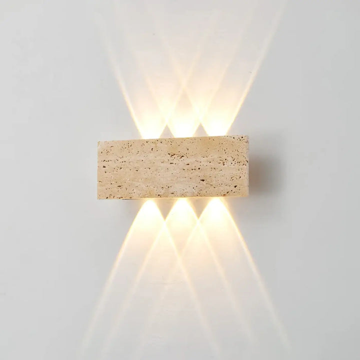 Applique d’extérieur moderne en pierre naturelle beige élégante