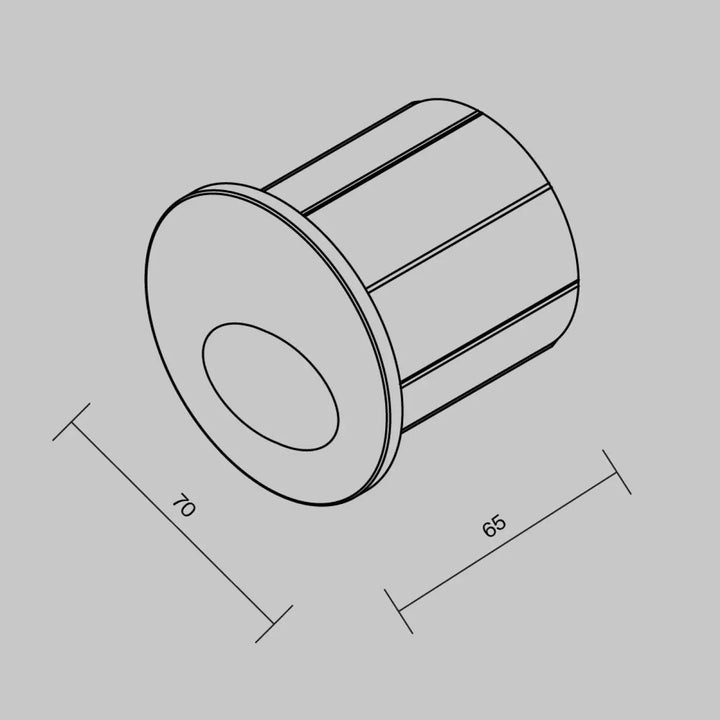 Applique encastrée cylindrique avec design cannelé 70 mm diamètre pour une lumière douce extérieure