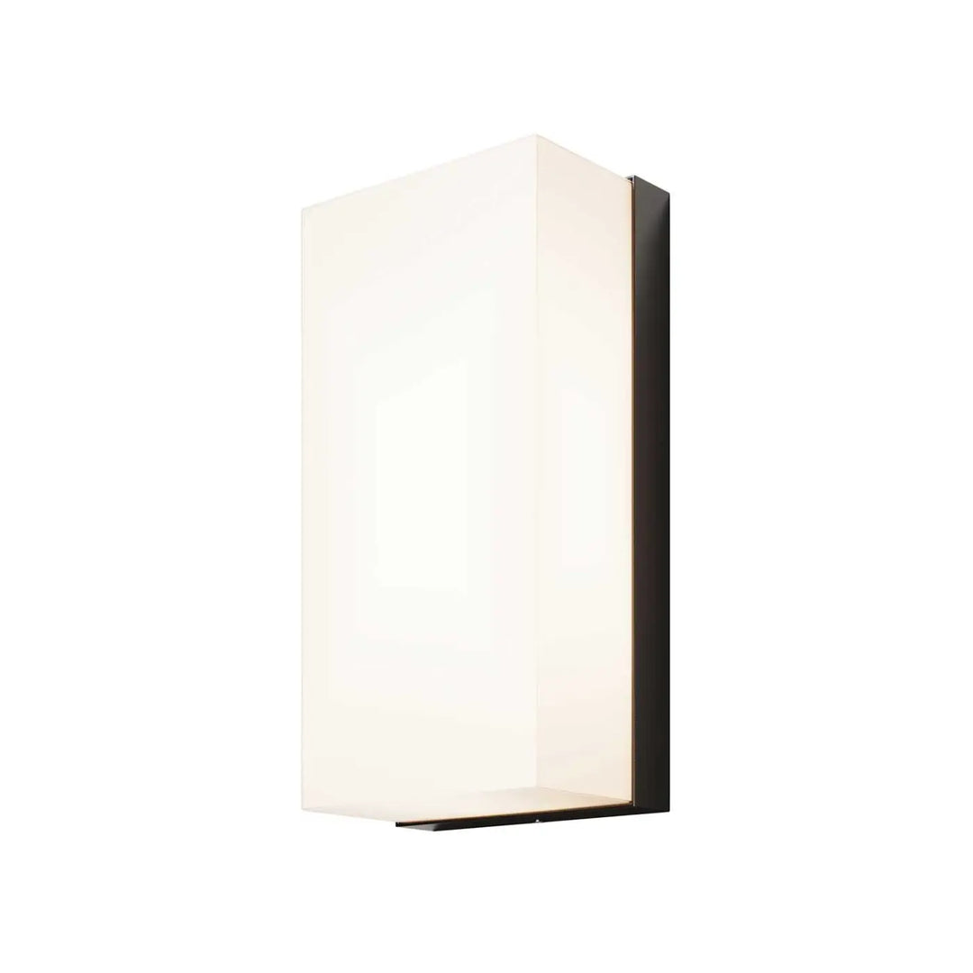 Applique extérieure badd en aluminium graphite avec diffuseur en verre dépoli et cadre métallique sombre moderne
