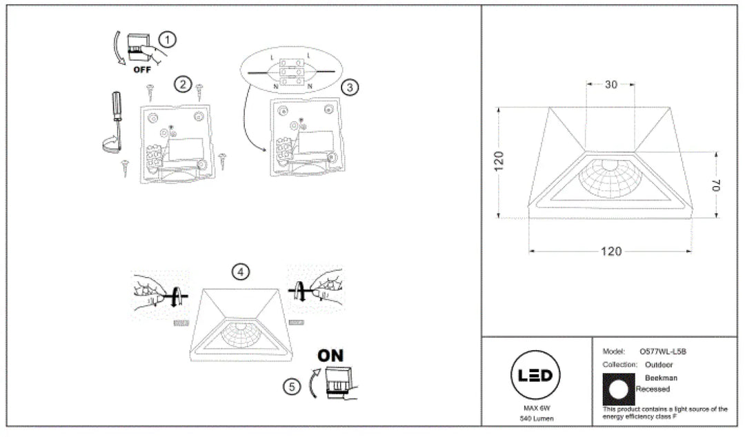 Applique extérieure led encastrée noir aluminium avec forme triangulaire pour éclairage long d un escalier modèle beekman