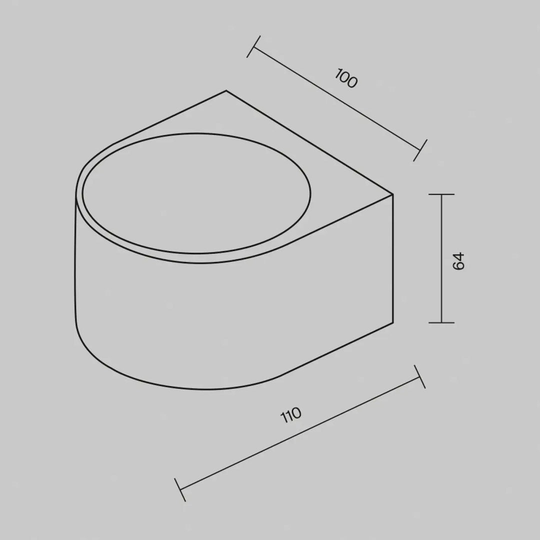 Modern minimaliste applique extérieure en aluminium graphite avec design angulaire précis et système double flux wall-mounted toilet