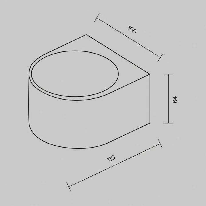 Modern minimaliste applique extérieure en aluminium graphite avec design angulaire précis et système double flux wall-mounted toilet