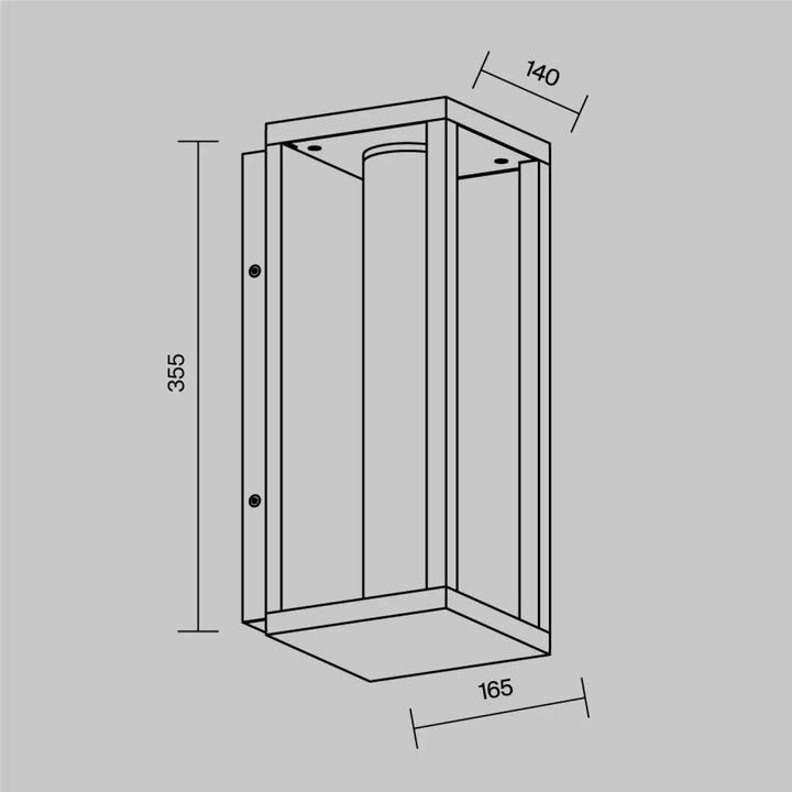 Applique extérieure aluminium noir façon lanterne avec paroi de douche rectangulaire en verre cadre minimaliste