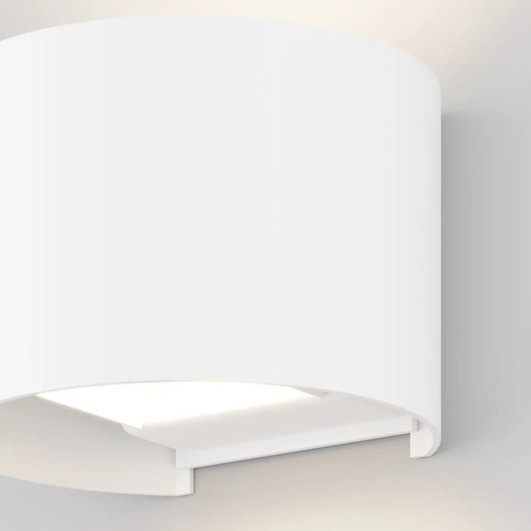 Applique extérieure fulton cylindre blanc avec volume arrondi et double faisceau pour éclairage moderne mural