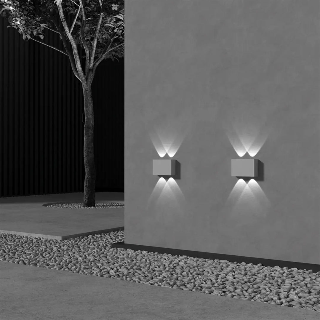 Applique extérieure led moderne minimaliste avec double diffusion lumière double vers le haut et le bas