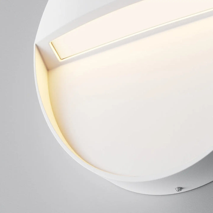 Applique extérieure balise ronde blanche avec lumière douce led diffuse à montage mural design moderne