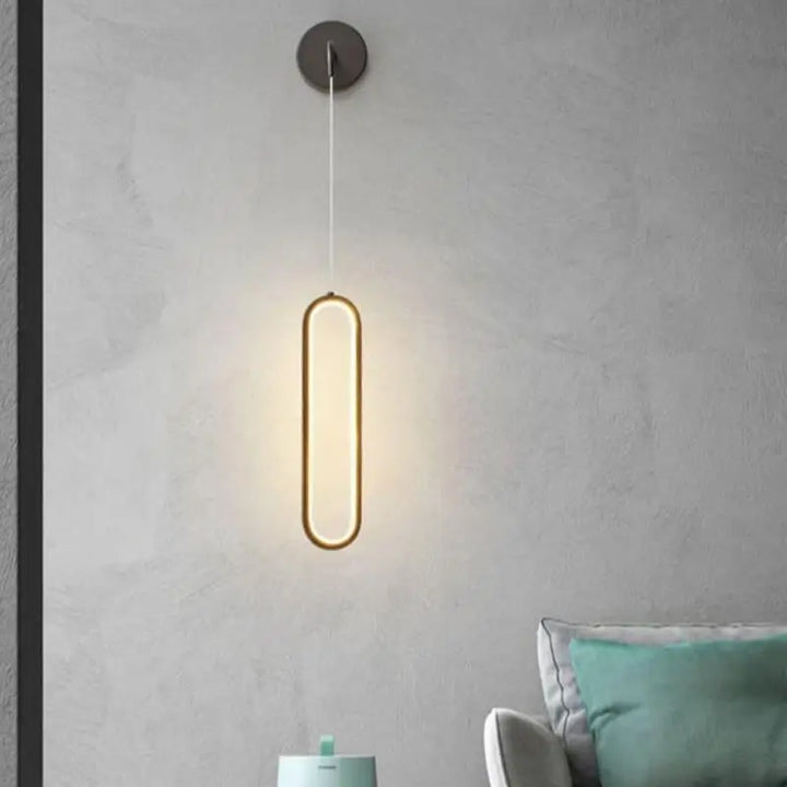 Applique Murale LED Noire Ovale Aluminium Moderne