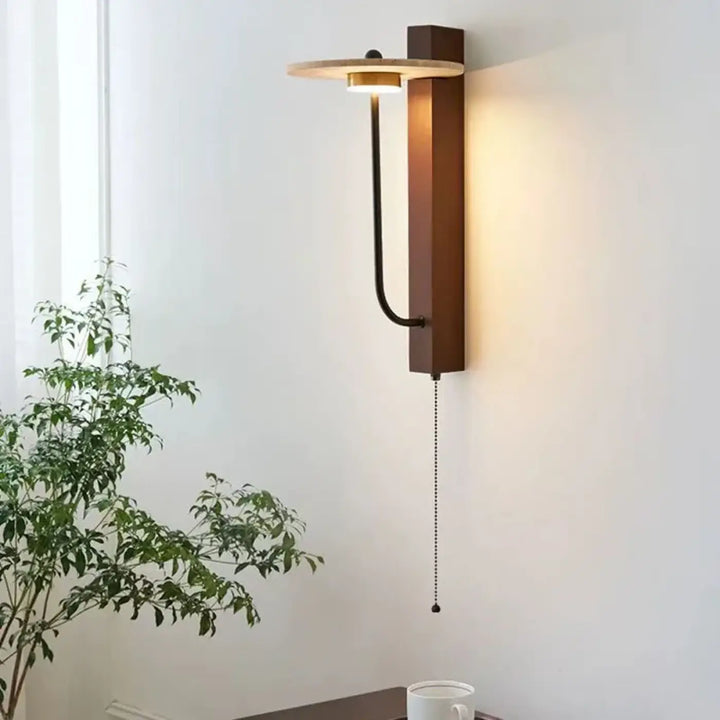 Applique led murale minimaliste bois contemporain style épuré