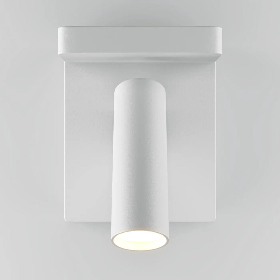 Applique murale aron blanche cylindrique avec spot led orientable design minimaliste pour applique liseuse