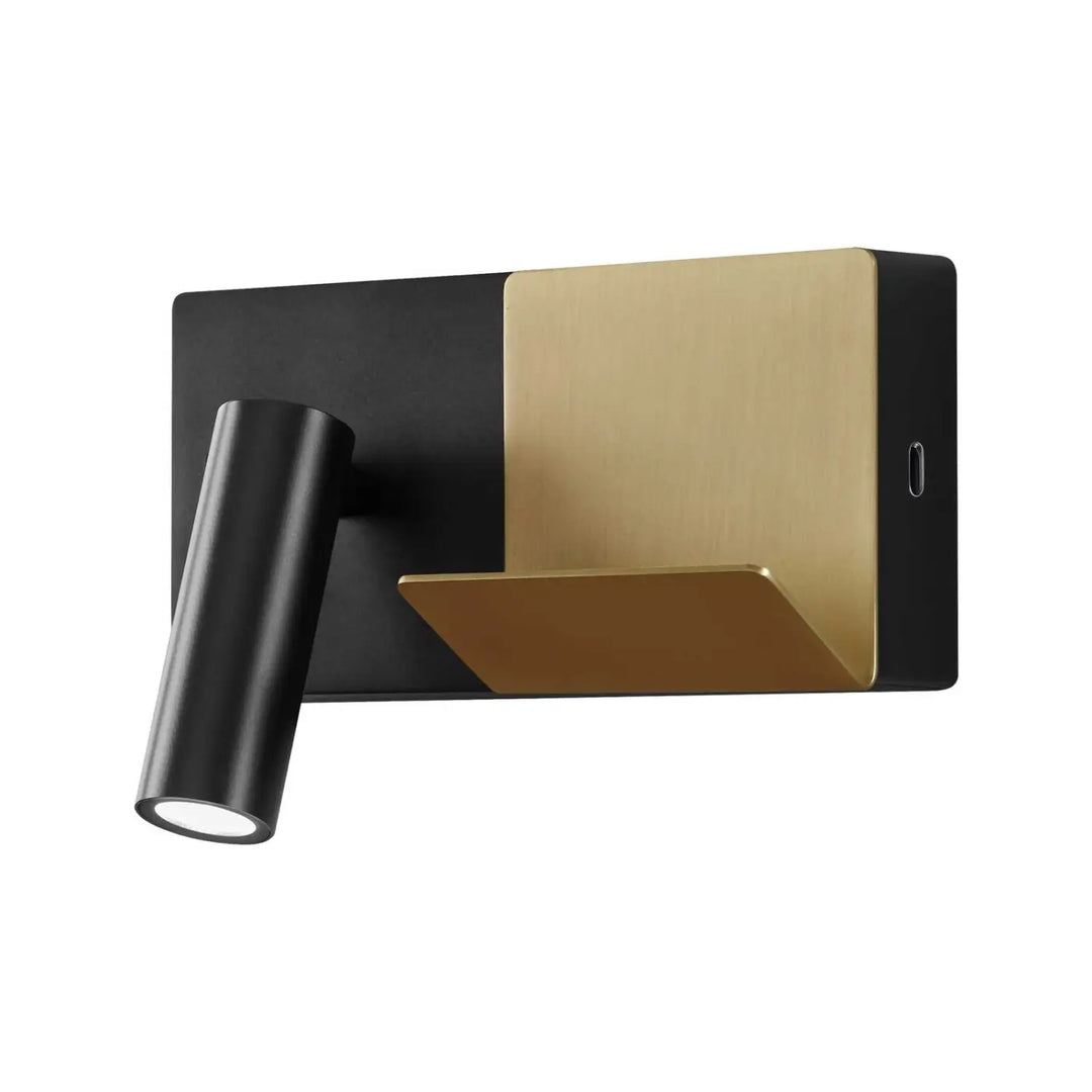 Applique E-lamp Mini noire en aluminium #couleur_noir