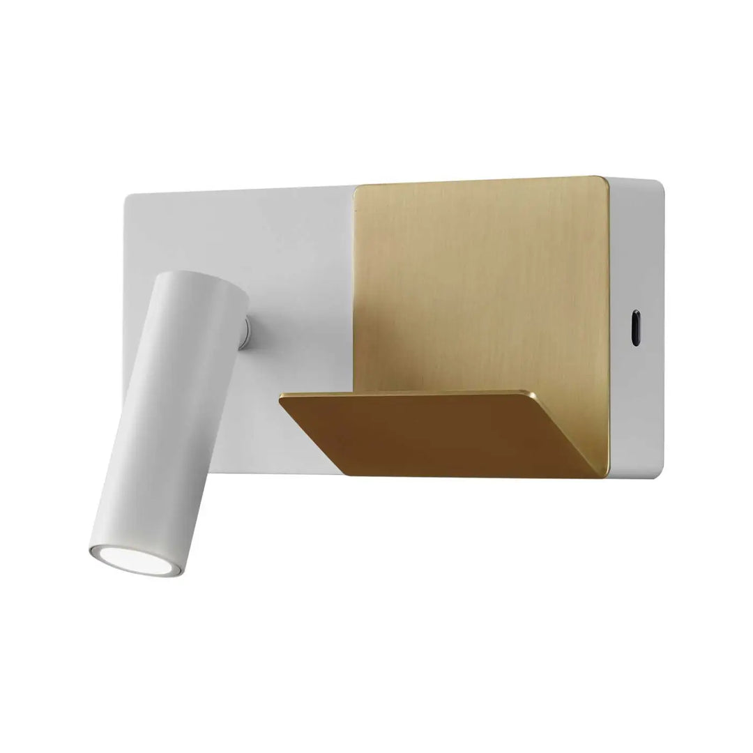 Liseuse murale E-lamp Mini blanche en aluminium #couleur_blanc