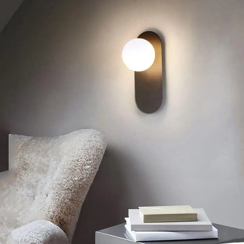 Applique Murale Boule Globe Suspendu en Or ou Noir