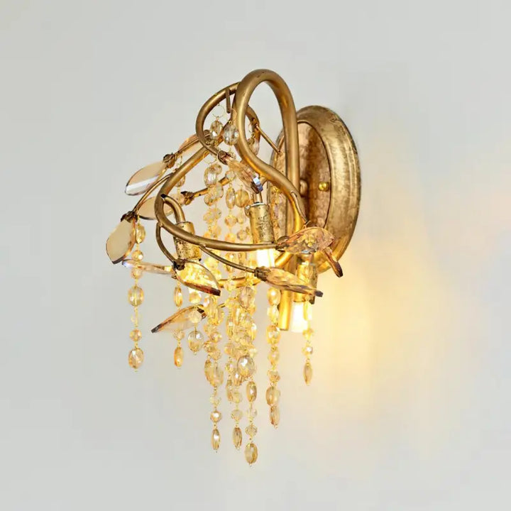 Applique Murale Bronze Et Cristal Style Baroque Argenté