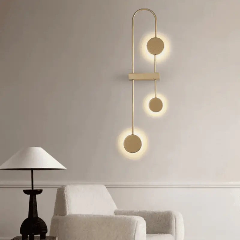 Applique Murale LED Élégante en Aluminium Noir et Or