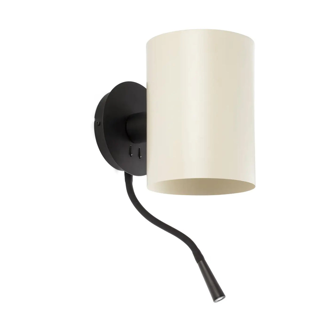 Applique Guadalupe noire et beige avec liseuse LED