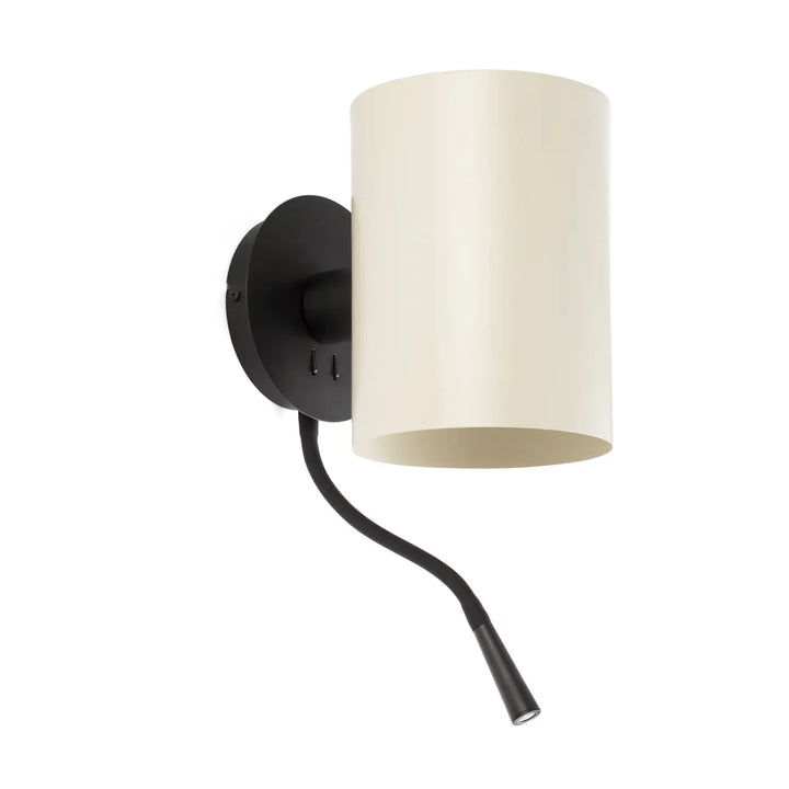 Applique Guadalupe noire et beige avec liseuse LED