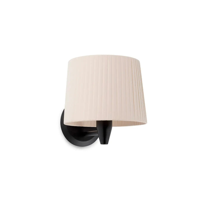 Applique murale Samba noire, abat-jour beige, de Faro Barcelona