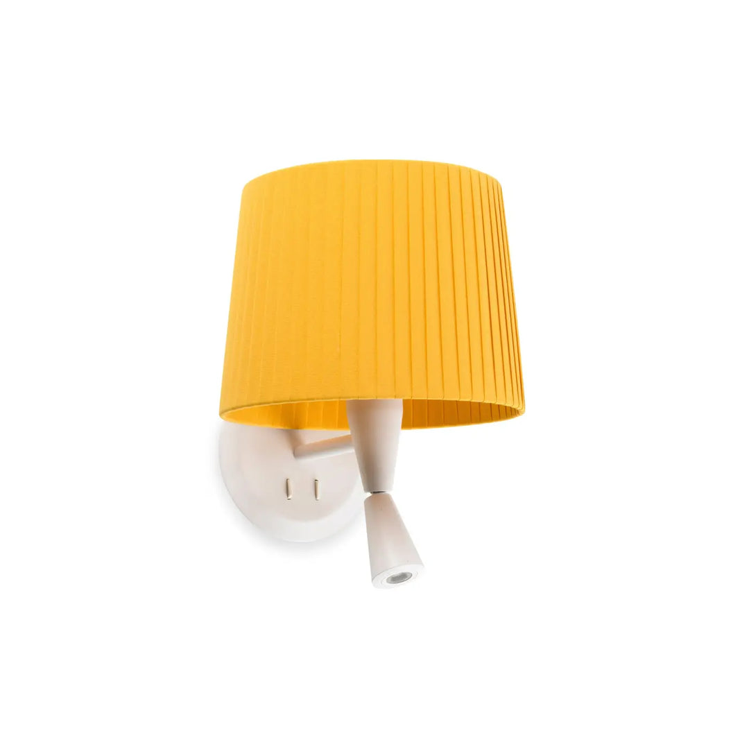 Applique Samba avec liseuse blanche, abat-jour jaune