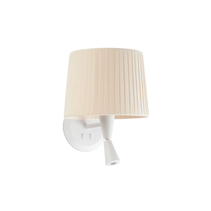 Applique Samba avec liseuse blanche, abat-jour beige