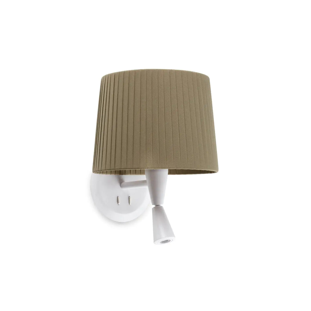 Applique Samba avec liseuse blanche, abat-jour vert