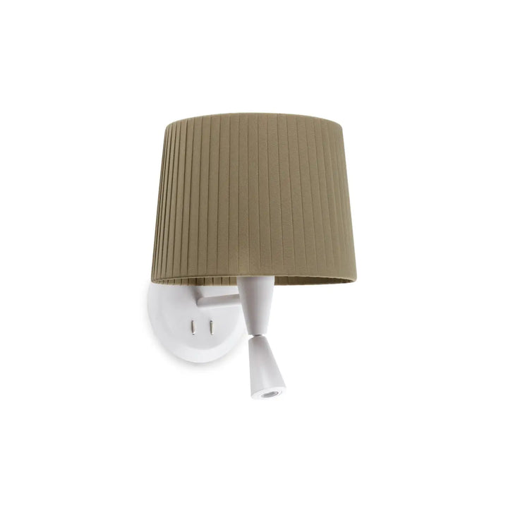Applique Samba avec liseuse blanche, abat-jour vert