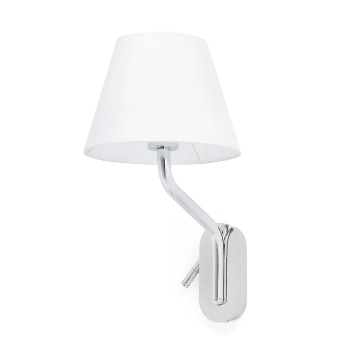 Applique Eterna avec liseuse à droite abat-jour blanc de Faro Barcelona
