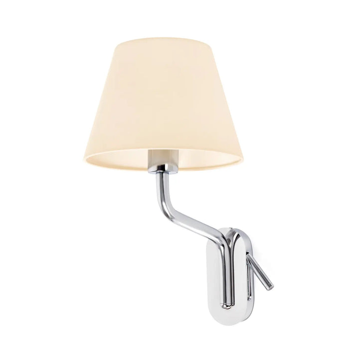 Applique Eterna avec liseuse à gauche abat-jour beige de Faro Barcelona
