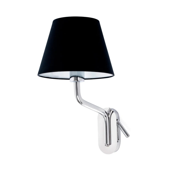 Applique Eterna avec liseuse à gauche abat-jour noir de Faro Barcelona