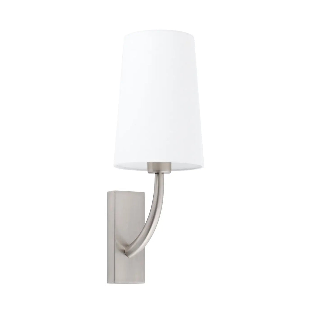 Applique murale Rem nickel mat et abat-jour blanc de Faro Barcelona