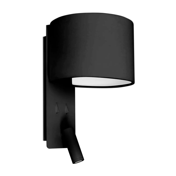 Applique murale Fold noire avec liseuse de Faro Barcelona