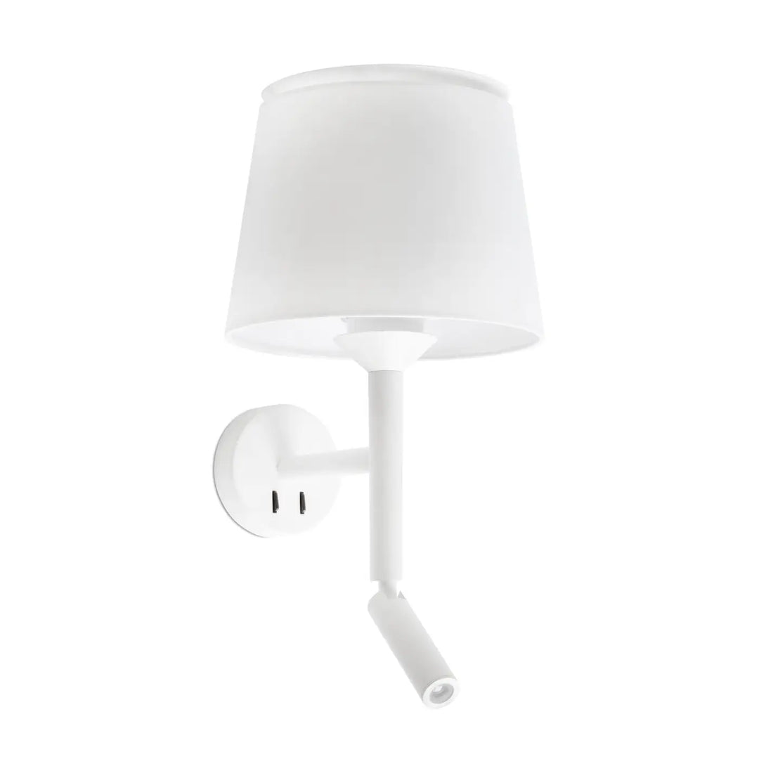 Applique Savoy blanche avec liseuse de Faro Barcelona