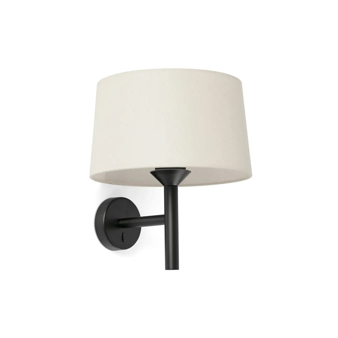 Applique Windsor noire abat-jour lin de Faro Barcelona
