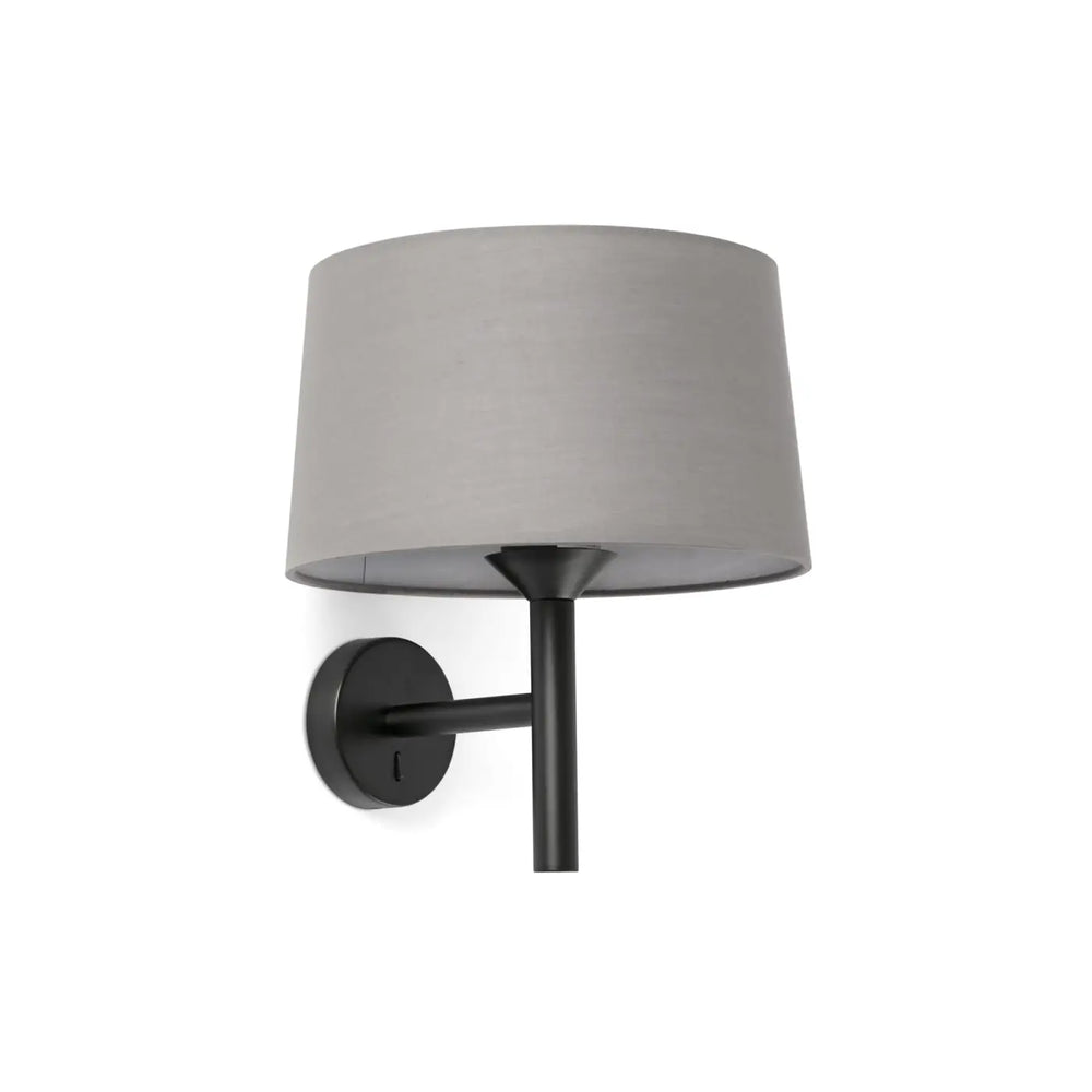 Applique Windsor noire abat-jour gris de Faro Barcelona