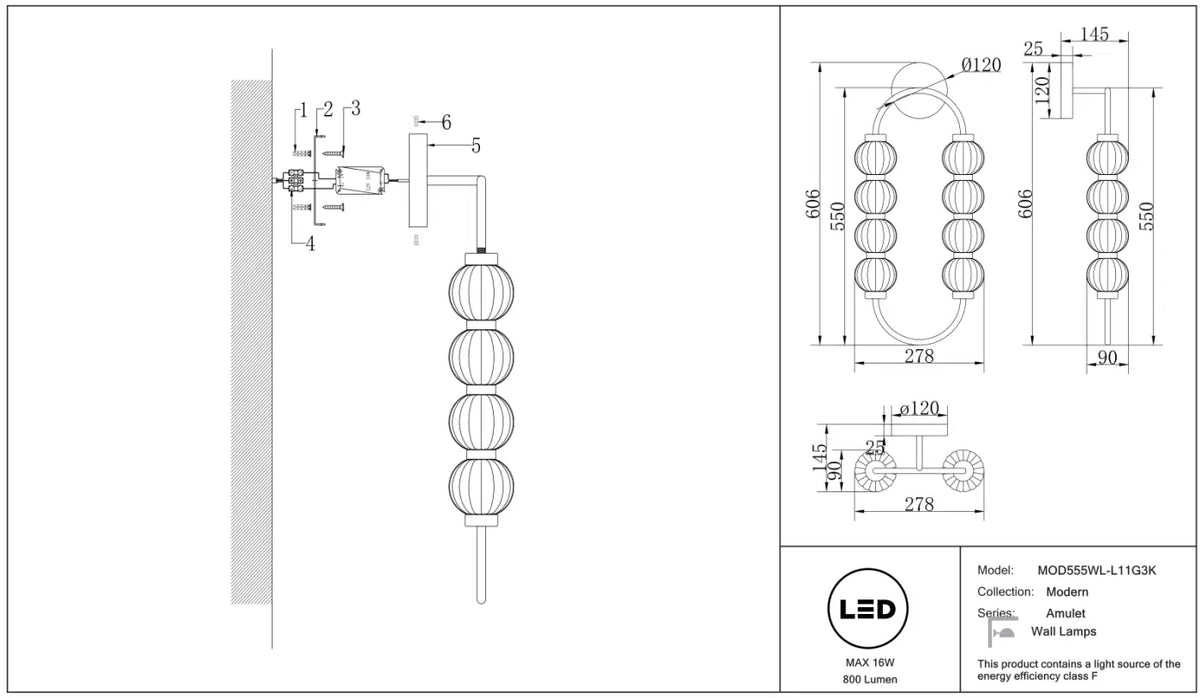 Schéma d'installation du luminaire