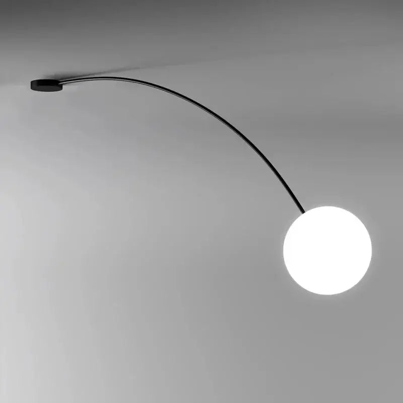 Applique murale arc noir minimaliste à lumière blanche