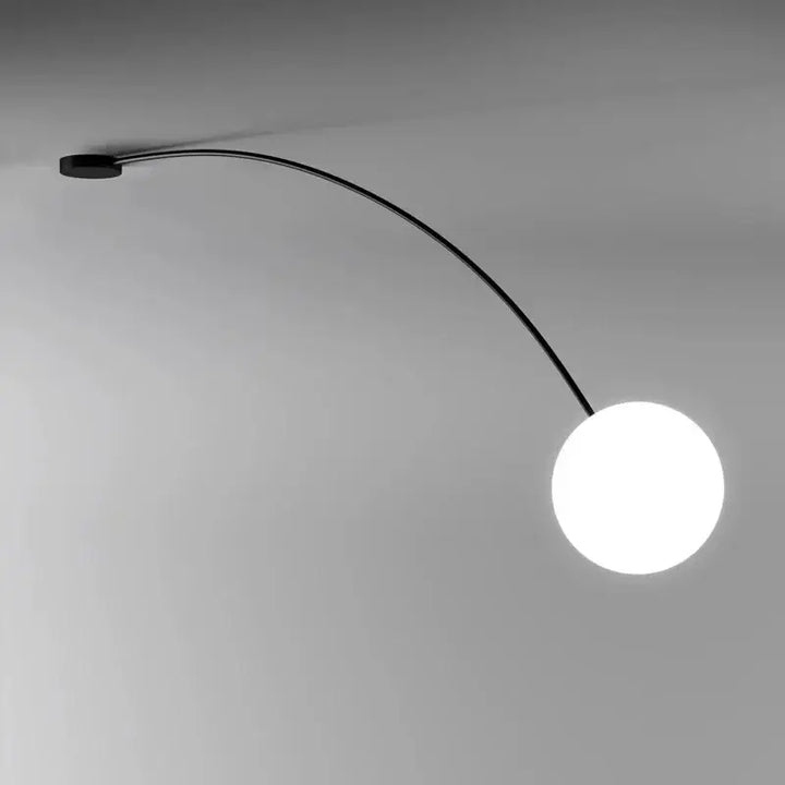 Applique murale arc noir minimaliste à lumière blanche