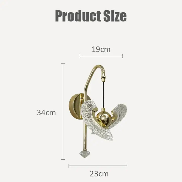 Applique Murale Art Déco En Aluminium Avec Design Original Doré