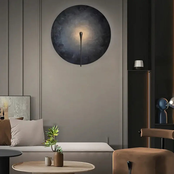 Applique Murale Artistique Cercle Coloré Et Laiton Fin

